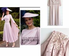 Veni Infantino blush cape dress stunning mother of the bride / groom wedding chic
