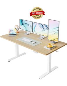 Standing Desk with USB Charging Port, 160 x 80 cm, 4 Preset Height Settings