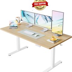 Standing Desk with USB Charging Port, 160 x 80 cm, 4 Preset Height Settings