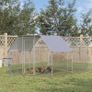 Chicken Run with Roof, Walk-In Chicken Coop for 10-12 Chickens, Hen House, Duck Pen, Outdoor 380 x 280 x 195cm Image 3