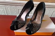 Very Expensive Magrit Diamante Velvet Shoes Size 40