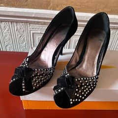 Glamorous Magrit Diamante & Velvet Shoes