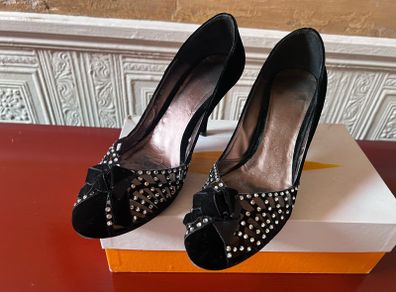 Very Expensive Magrit Diamante Velvet Shoes Size 40