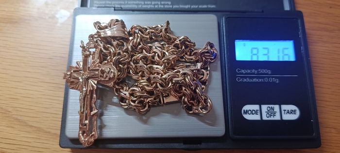 14ct Garibaldi chain with cross