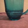 1950's Stepped Ring Base Teal Blue Glass Jug - Made in England Image 4