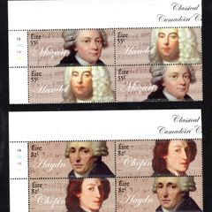 2009 Ireland Classic Composers Commemorative Stamps Plate Blocks 1A1A1A1A Mint Never Hinged (MNH)