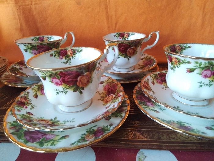 Four Good Royal Albert "Old Country Roses" Trio's