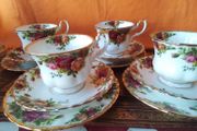 Four Good Royal Albert "Old Country Roses" Trio's