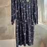 Dark Blue Floral Dress M Image 2