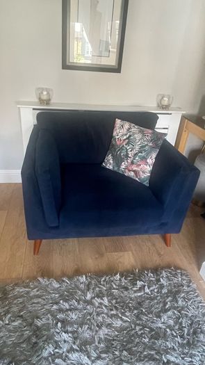 Blue Velvet Armchair