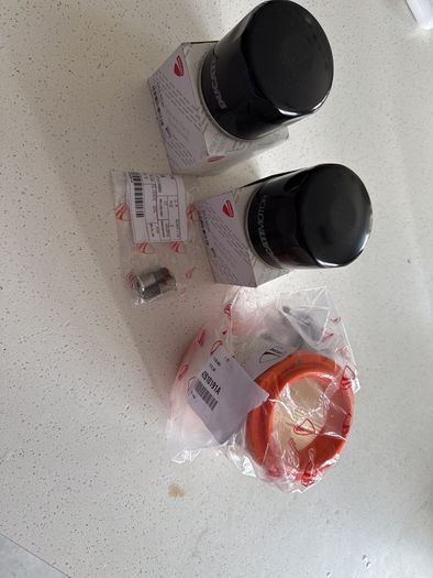 Original Ducati Final drive kit +  toothed belt + oil filter + air filter + oil plug- fits Ducati scrambler and monster