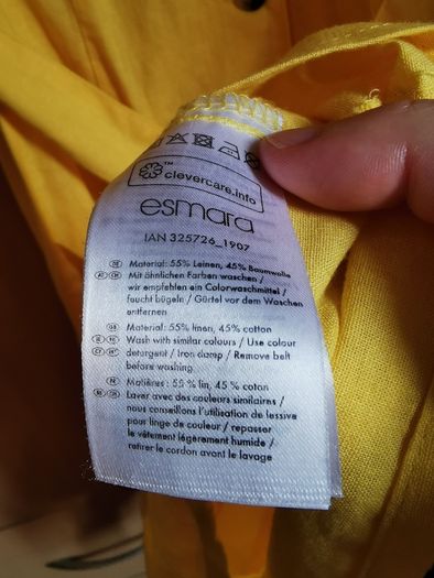 BNWT - Yellow linen dress UK 10