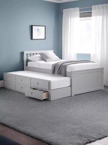 Single bed frame with storage