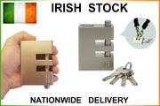 94mm Very Heavy Duty Armoured Nickel Plated E-type Chain Padlock 4 Keys