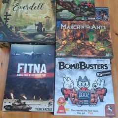 Board Game Bundle Everdell Bomb Busters FITNA March of the Ants