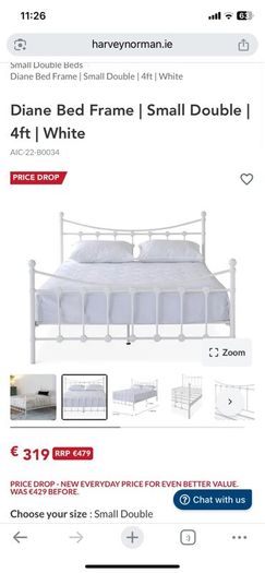 Bed Frame | Double | 4ft6 | White
