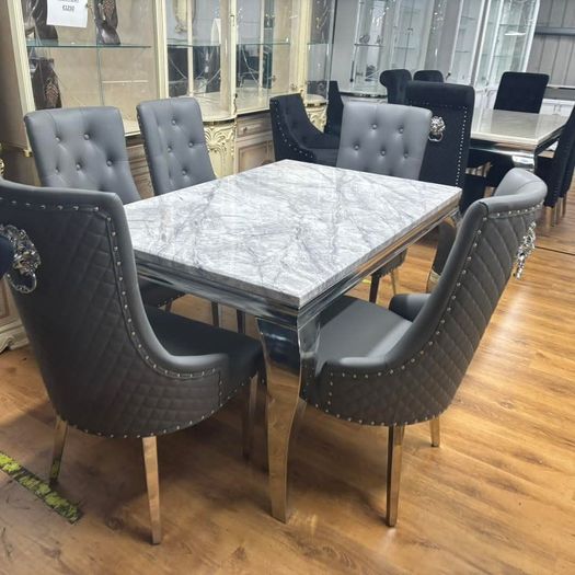 Marble Kitchen Dining Table With 6 Chairs