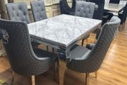 Marble Kitchen Dining Table With 6 Chairs