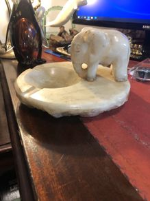 large marble Elephant ashtray