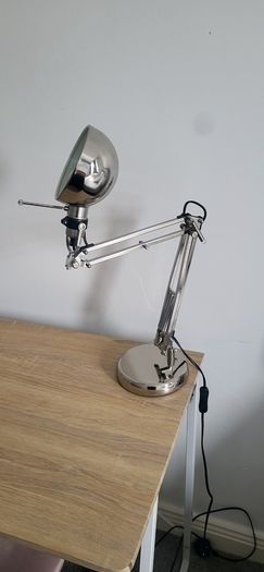 Desk with foldable chair and lamp