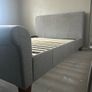 5ft kingsize sleigh bedframe . Grey fabric. Ez living bed Image 3