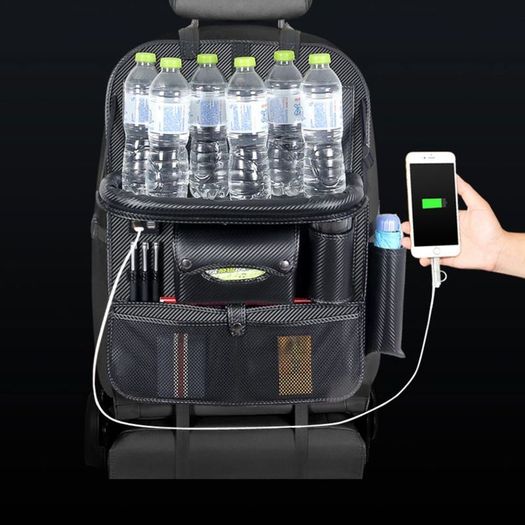 New Car Seat Organizer Back Seat Bag 4 USB Charge Storage Bag Holder Travel Multi-function Pocket Stowing Tidying Car Organizer