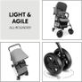 Grey - Super Lightweight Travel Pushchair with Raincover (only 5.9 kg) Compact & Foldable, Fully Reclining, XL Storage Basket, from Birth up to 15 kg Image 5