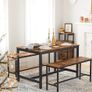 Table Benches, Set of 2, Industrial Style Indoor Benches, 108 x 32.5 x 50 cm, Durable Metal Frame, for Kitchen, Dining Room, Living Room, Rustic Brown Image 2