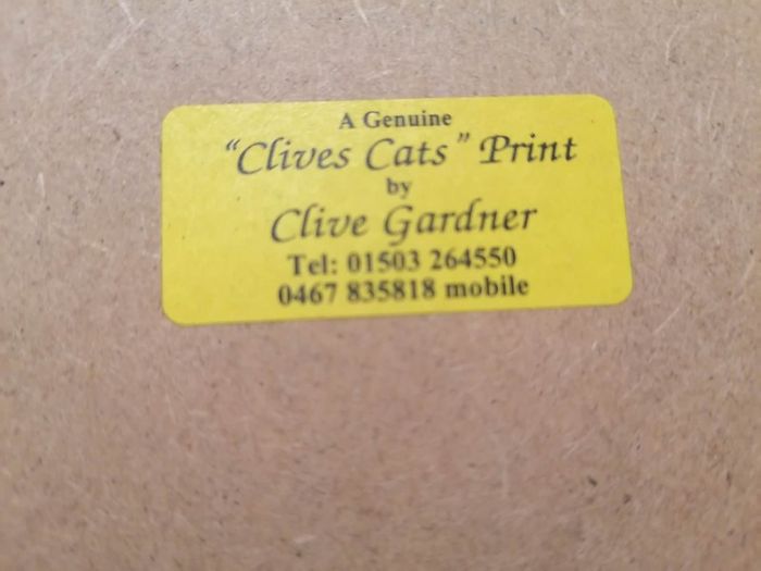 Clive Gardner Original Signed Print Cats