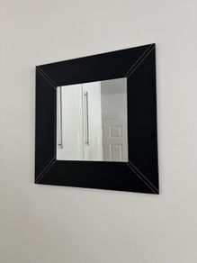 Black Leather Framed Mirror
