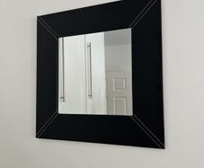 Black Leather Framed Mirror
