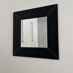 Black Leather Framed Mirror