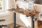 Electric Standing Desk, Height Adjustable Desk, Sedentary Reminder, 4 Memory Heights, for Home Office, 120 x 60 cm, Rustic Brown