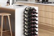 Metal 23 Bottles Wine Rack, Freestanding Wine Holder Floor, Home Kitchen Wine Storage Organiser Stand,Black