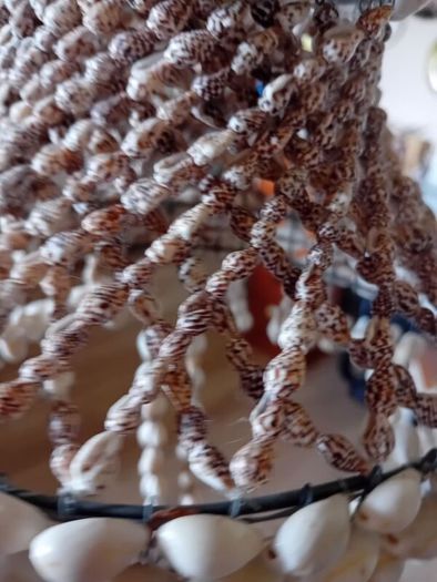 vintage 1960 seashell hanging planter