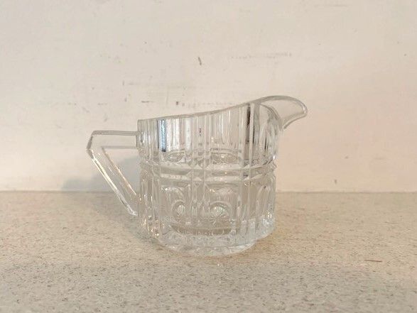 Antique Art Deco Clear Glass Creamer 1920s