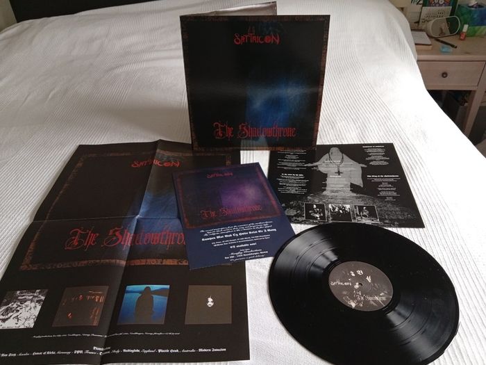 SATYRICON the shadowsthrone complete poster + flyer replica 1995 LP MINT