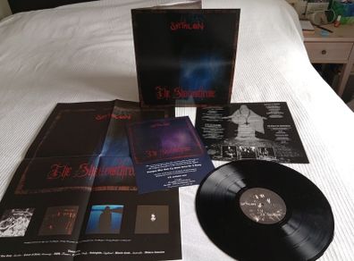 SATYRICON the shadowsthrone complete poster + flyer replica 1995 LP MINT
