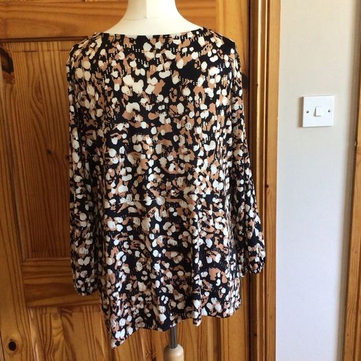 F&FLadies Black Brown Beige Sparkle Dressy party special occassion top size 22