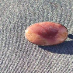 Vintage Rhodochrosite Sterling Silver Brooch