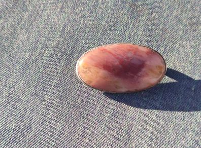 Vintage Rhodochrosite Sterling Silver Brooch