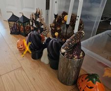 Misc Halloween decorations and some candles/candle holders