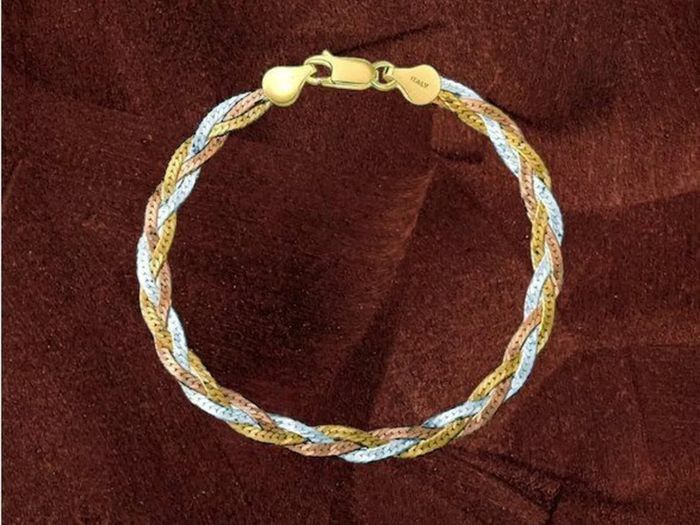 Vintage Italian 18K Gold & 925 Silver Bracelet