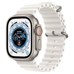 Apple Watch Ultra Cellular 49mm Natural Titanium with White Ocean Band - Grade A with Box and Accessories