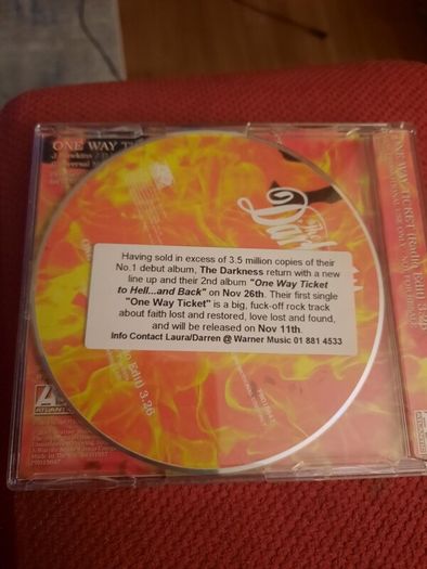 THE DARKNESS: One Way Ticket -(Autographed) Promo CD 2005