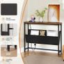 Console Table with Power Outlet and Pouch, Narrow Behind Sofa Table 100 cm Slim Console Table with Charging Station and Adjustable Oxford Pouch, Hallway Table for Entryway, Living Room, Bedroom Image 7