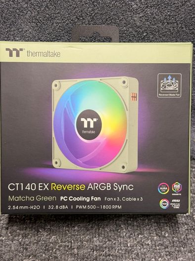 Thermaltake CT140 EX Reverse ARGB | Matcha Green | 3 Fan Pack and Thermaltake CT140 EX ARGB Matcha Green (3-Fan Pack)