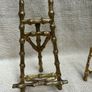 Vintage Faux Bamboo easels with textured gold finish Image 2