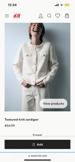 H&M knitted white Cardigan
