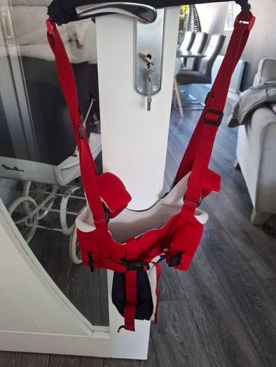 baby walker harnessed
